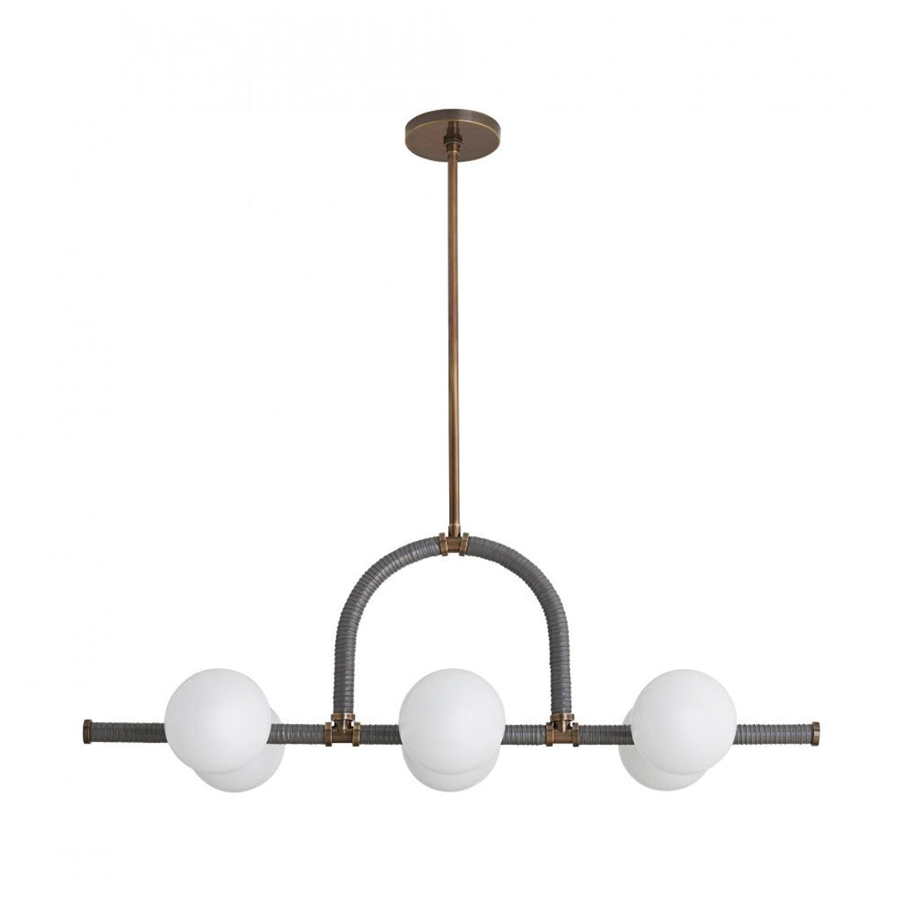 Black Glass Linear chandelier - Arden Meadow for dining room view 1
