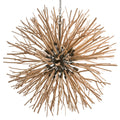 Clear Wood Round chandelier - Vela Point for dining room view 1