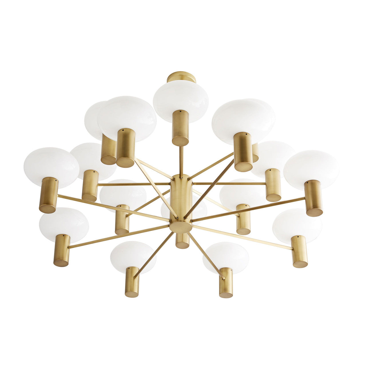 Antique Brass Glass Candle chandelier - Isla Point for dining room view 3