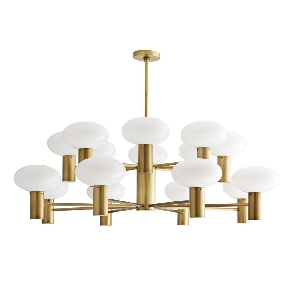 Antique Brass Glass Candle chandelier - Isla Point for dining room view 1
