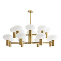 Antique Brass Glass Candle chandelier - Isla Point for dining room view 1
