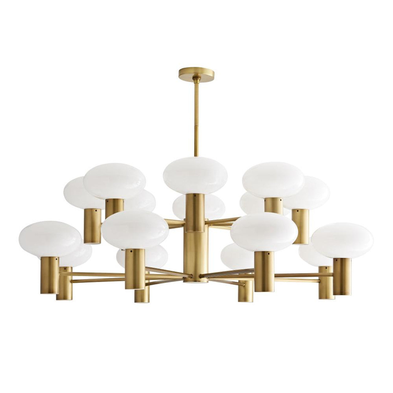 Antique Brass Glass Candle chandelier - Isla Point for dining room view 1