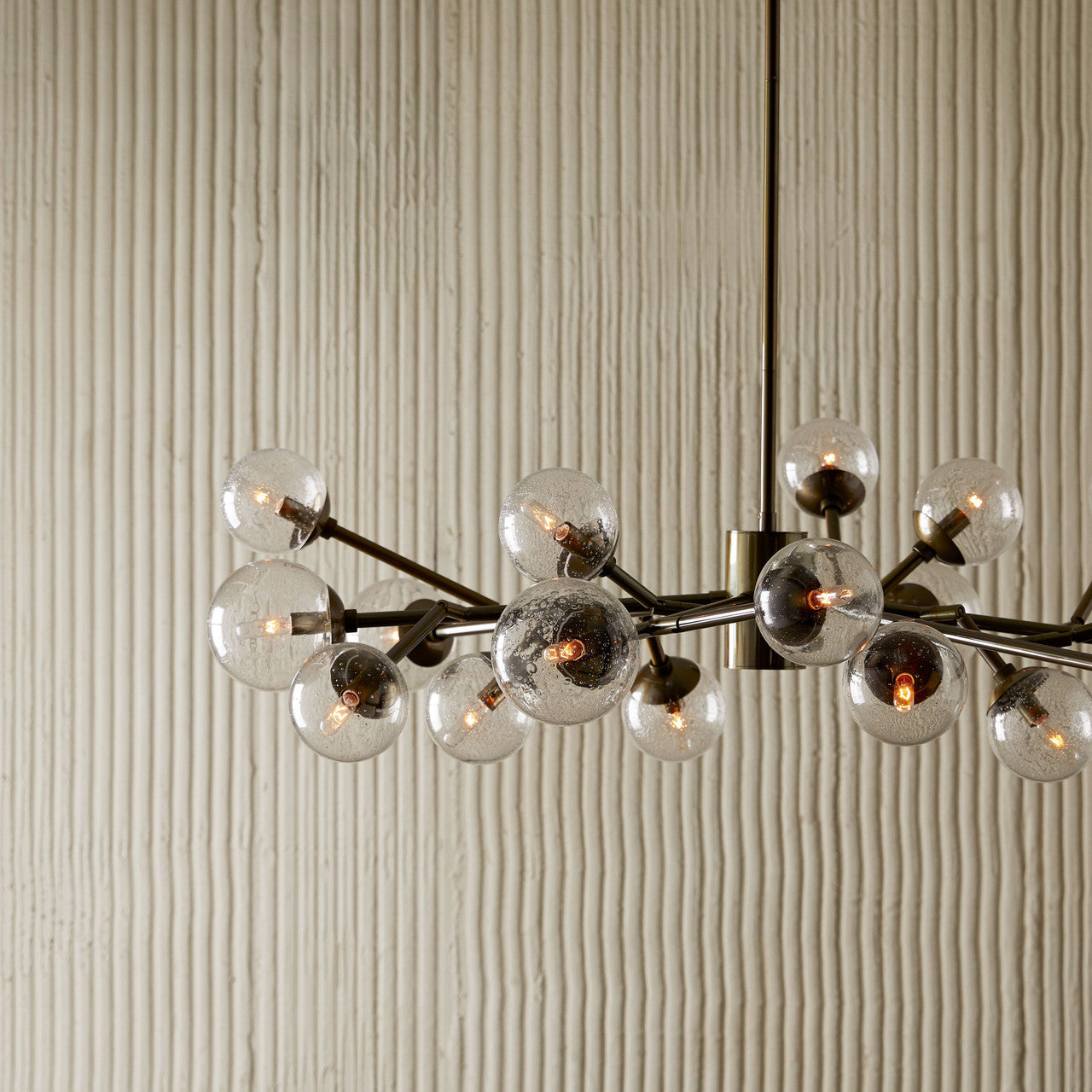 Antique Brass Glass Round chandelier - Linnea Meadow for dining room view 2