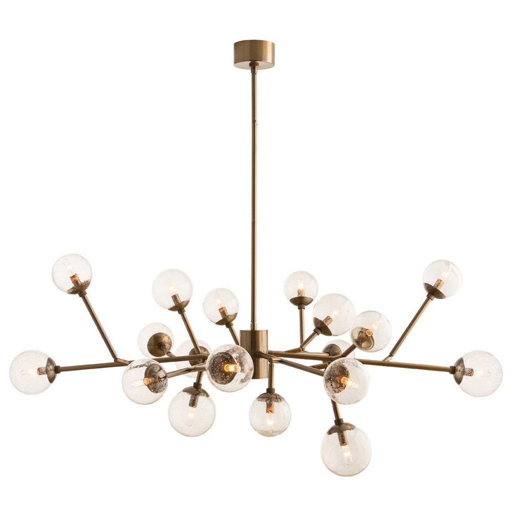Antique Brass Glass Round chandelier - Linnea Meadow for dining room view 1