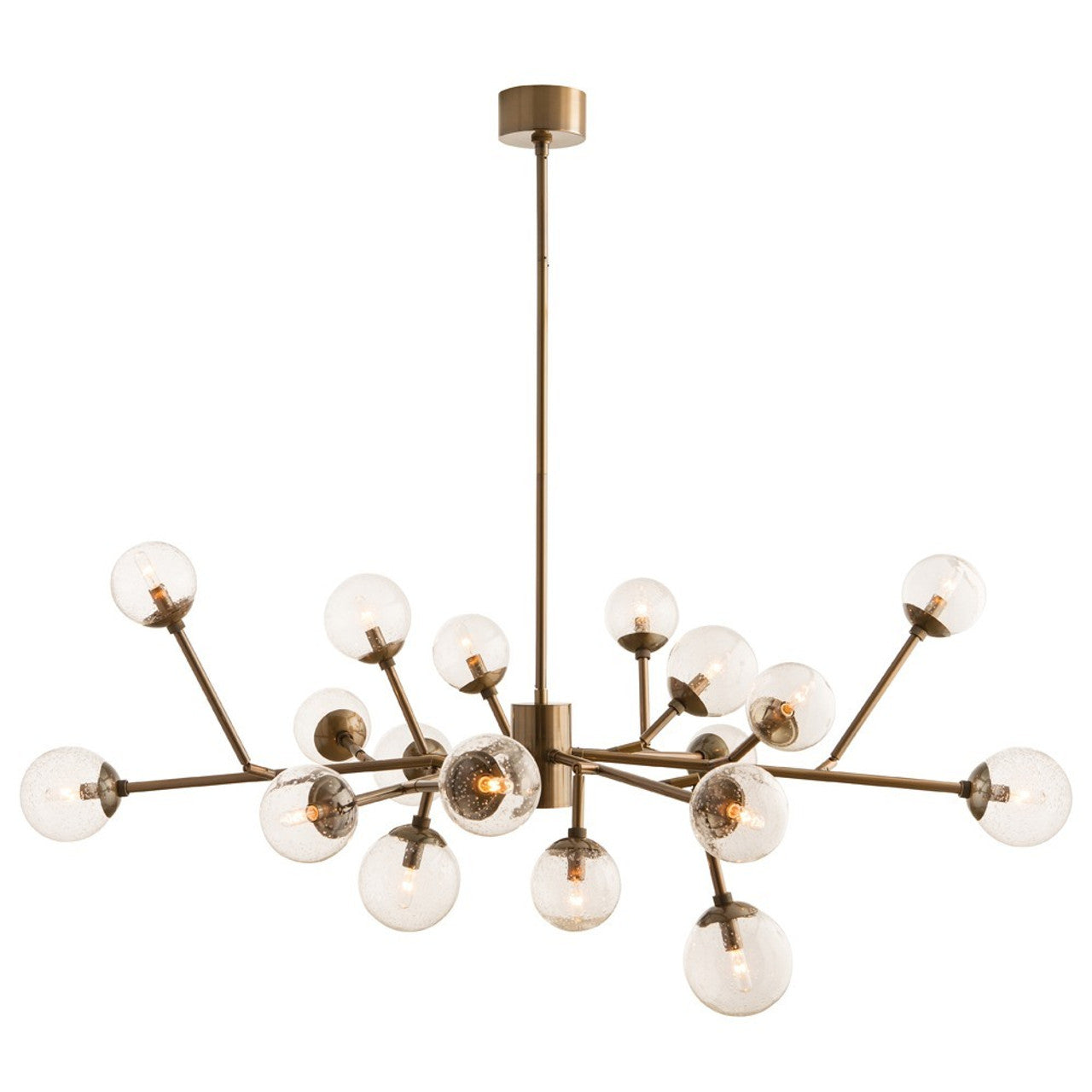 Antique Brass Glass Round chandelier - Linnea Meadow for dining room view 1