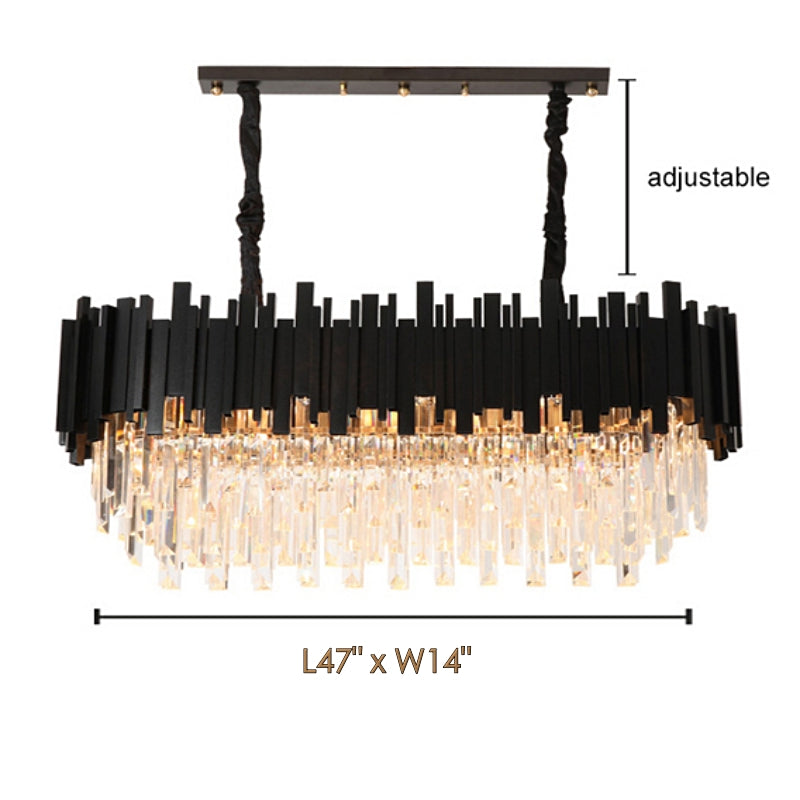 Black Crystal chandelier - Linnea Court for dining room view 5
