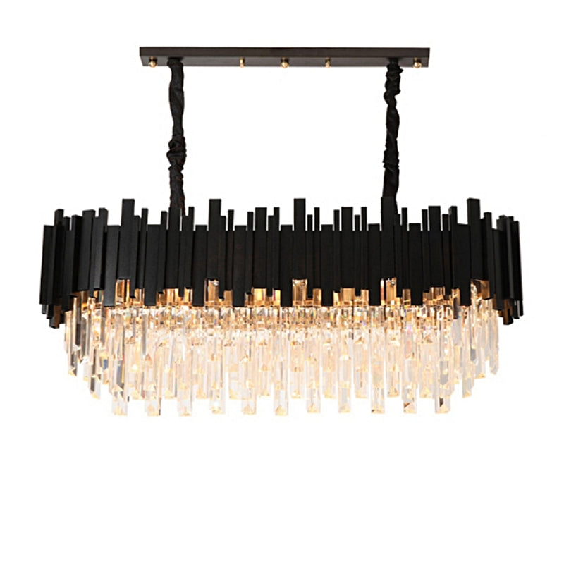 Black Crystal chandelier - Linnea Court for dining room view 1