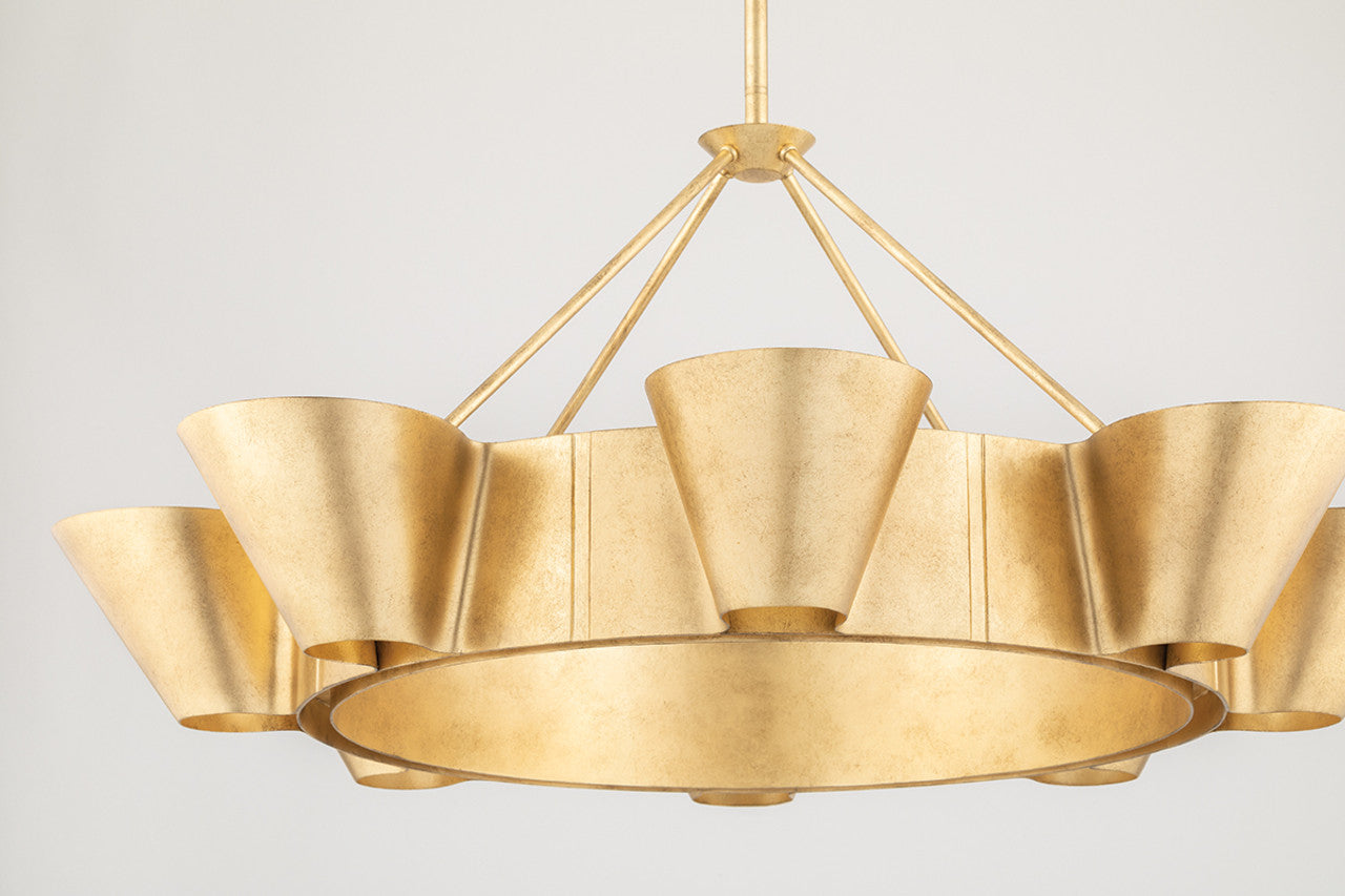 Gold Glass Linear chandelier - Kaia Gleam for dining room view 5