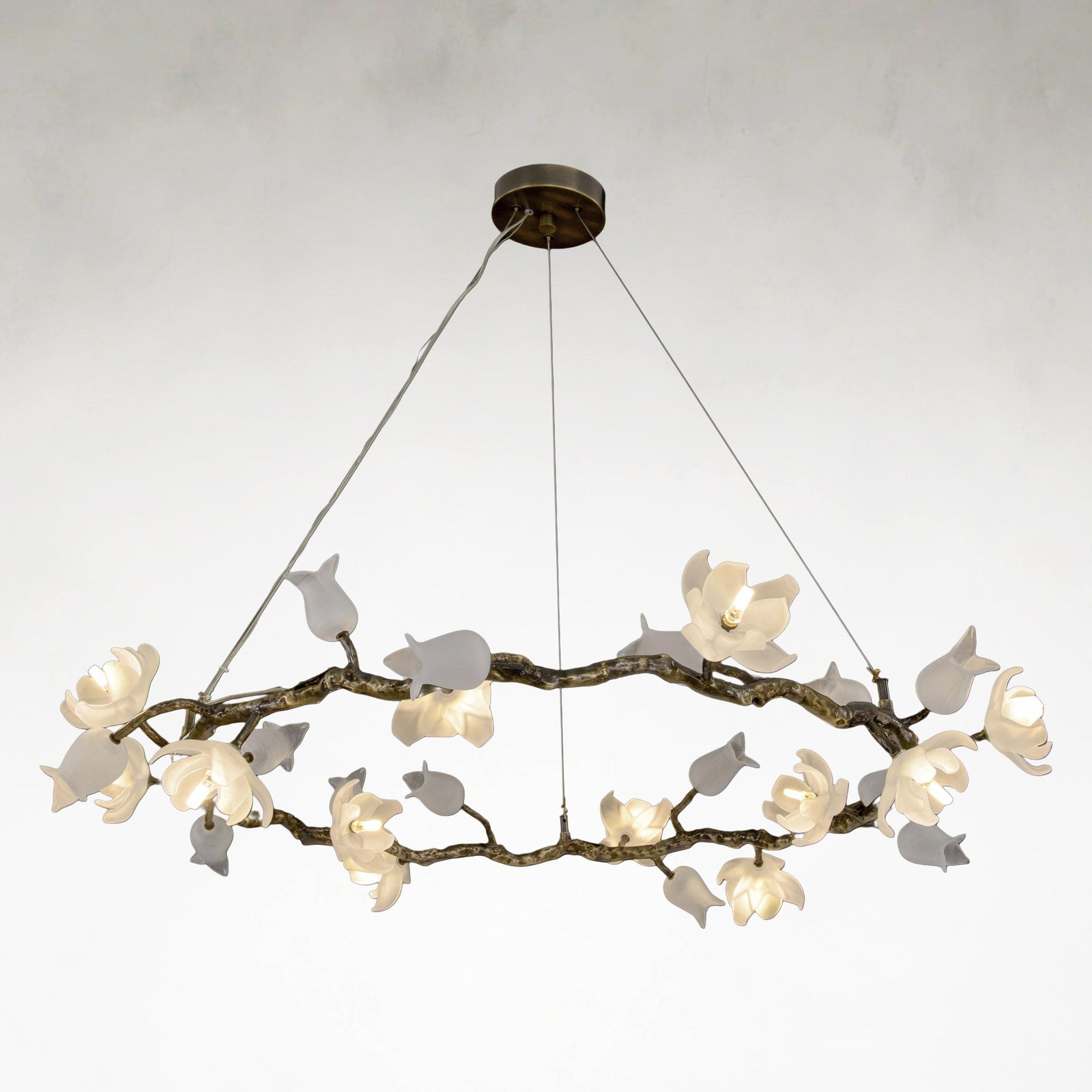 Bronze Acrylic Linear chandelier - Dahlia Stone for dining room view 1
