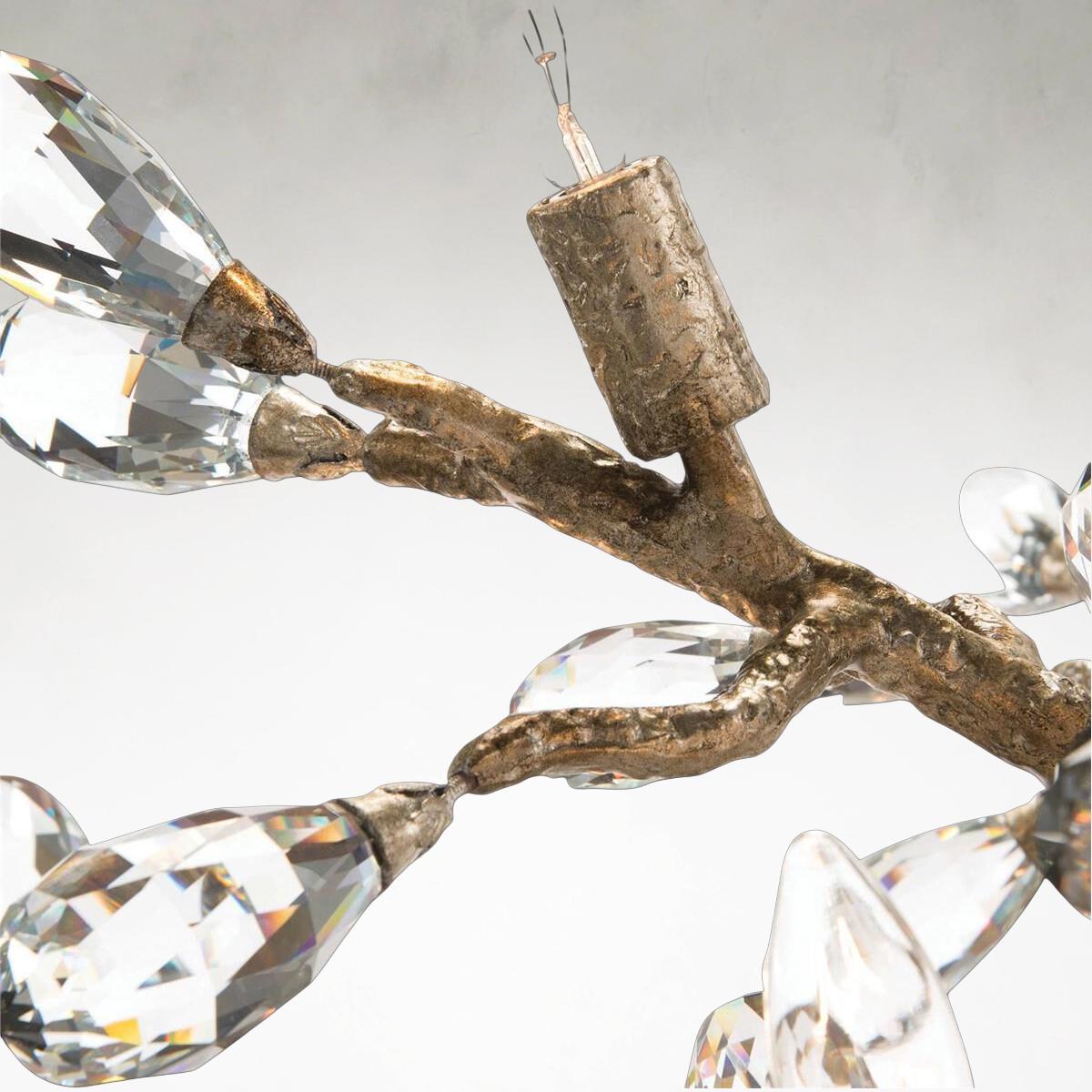 Silver Crystal Linear chandelier - Celeste Ray for dining room view 3