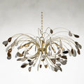 Brass Acrylic chandelier - Celia Stone for dining room view 1