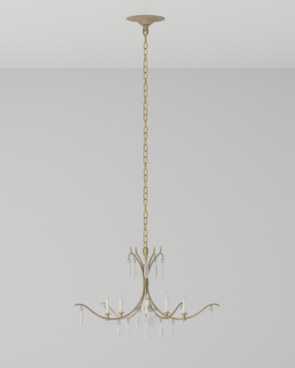 Gold Crystal Linear chandelier - Ivara Peak for dining room view 3