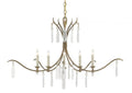 Gold Crystal Linear chandelier - Ivara Peak for dining room view 1