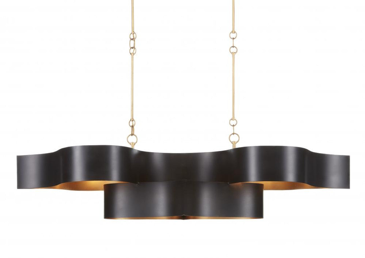 Black Iron chandelier - Aria Meadow for dining room view 1