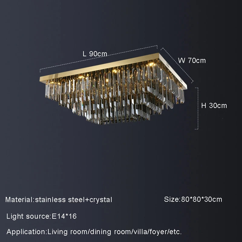 Smoke Crystal Round chandelier - Della House for dining room view 12