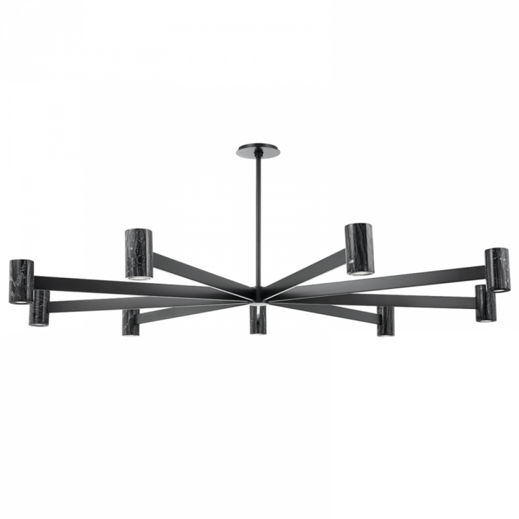 Black Brass Linear chandelier - Junia Meadow for dining room view 1