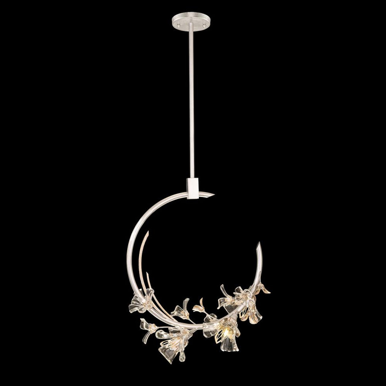 Cairn Pendant, 1-Light, Standard Height, LED, Sterling, Hand-Poured Glass, 6"W (139973-LED-STND-85 5DDTGA)