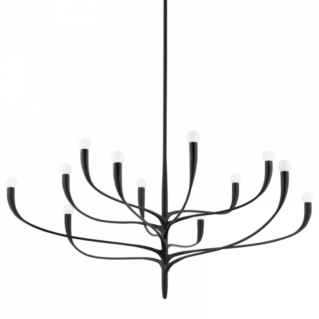Black Steel Candle chandelier - Avon Peak for dining room view 1