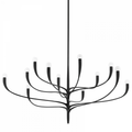 Black Steel Candle chandelier - Avon Peak for dining room view 1