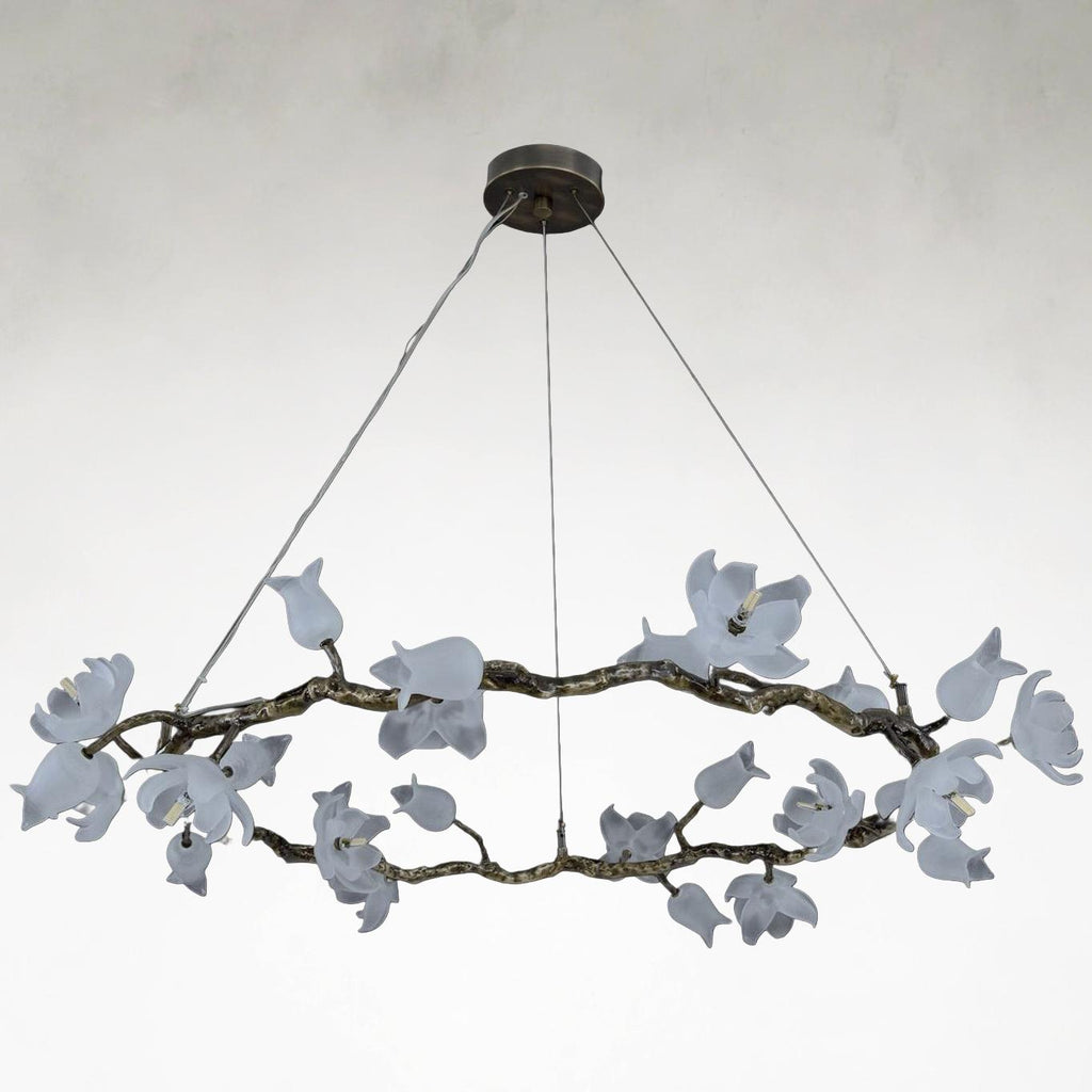 Bronze Acrylic Linear chandelier - Dahlia Stone for dining room view 4