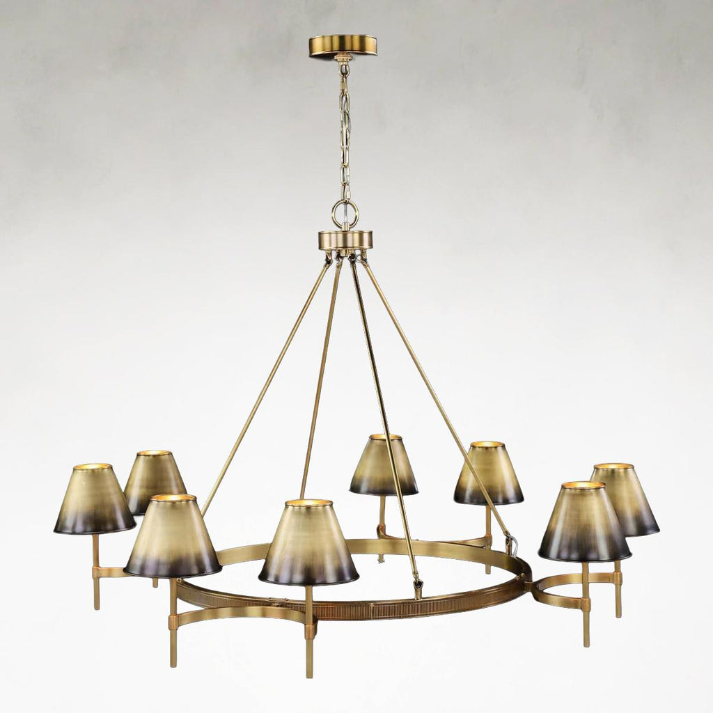 Brass Acrylic chandelier - Oriel Stone for dining room view 1