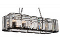 Black Crystal Round chandelier - Rosa Gleam for dining room view 1