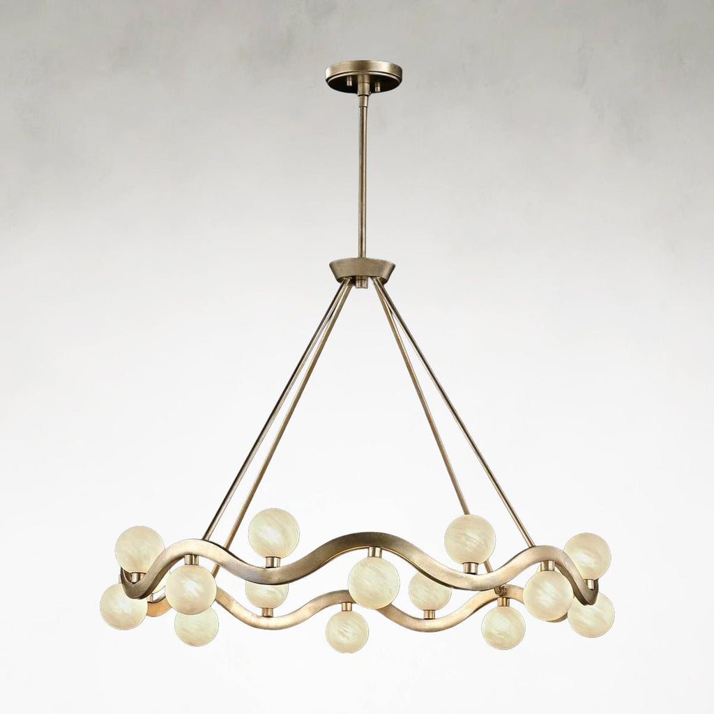 Silver Acrylic chandelier - Vesper Stone for dining room view 1