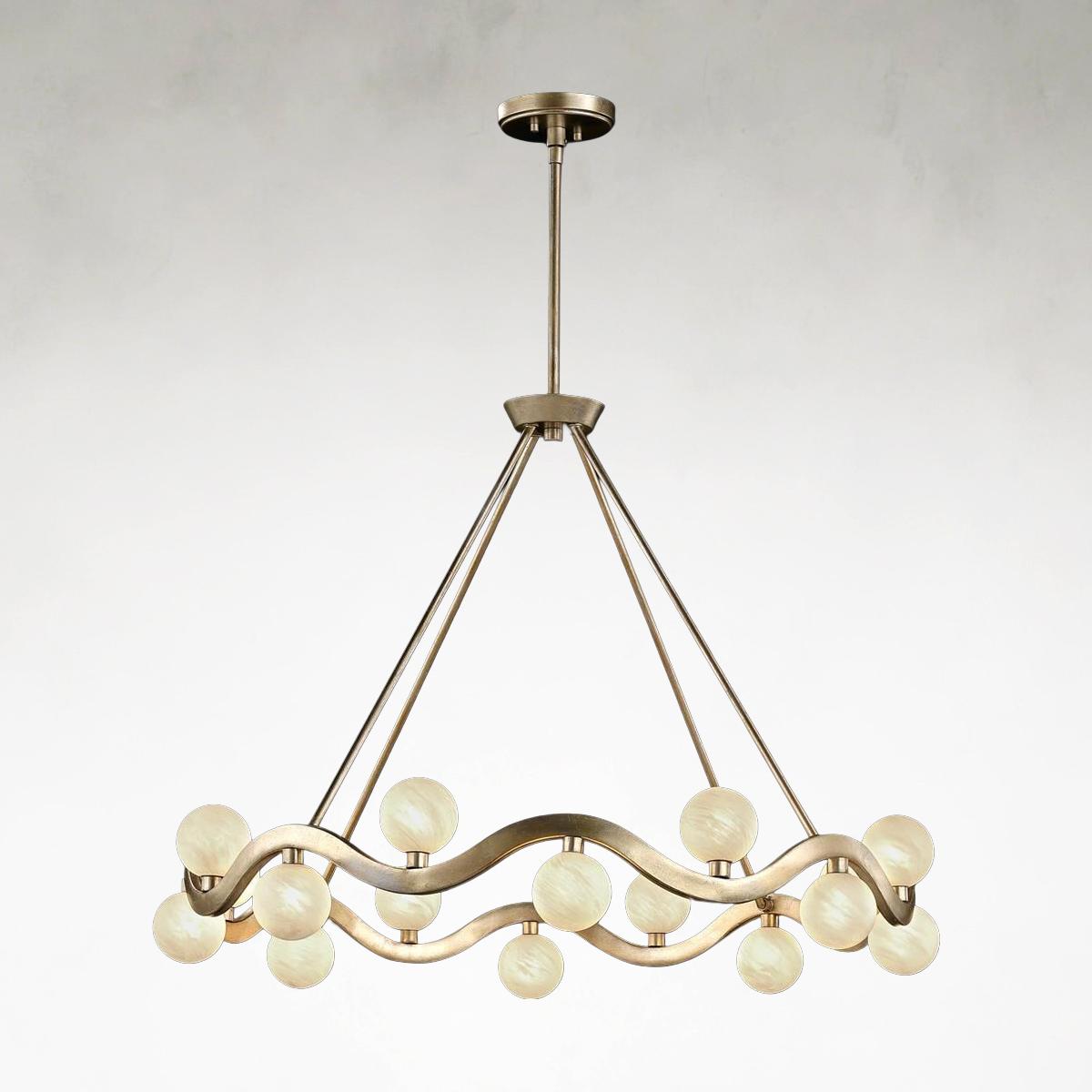 Silver Acrylic chandelier - Vesper Stone for dining room view 1