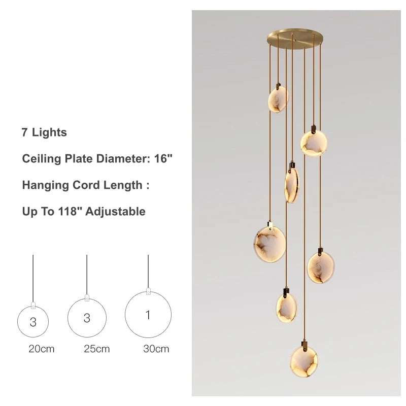 Natural Marble Linear chandelier - Piper Lane for dining room view 10