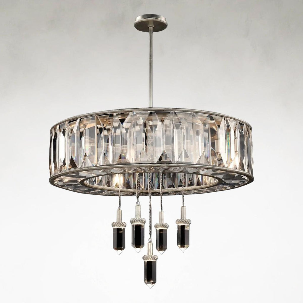 Silver Crystal chandelier - Juno Stone for dining room view 1
