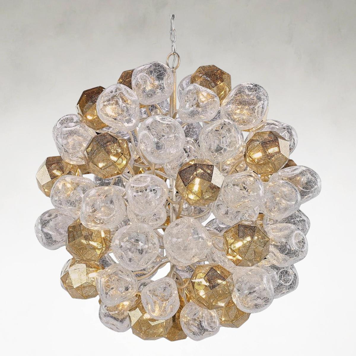 Clear Acrylic chandelier - Milan Stone for dining room view 1