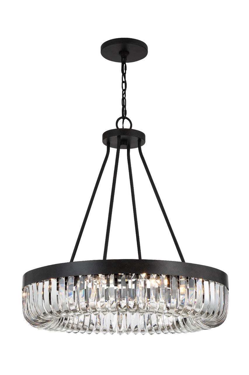Silver Crystal Candle chandelier - Viola Gleam for dining room view 2