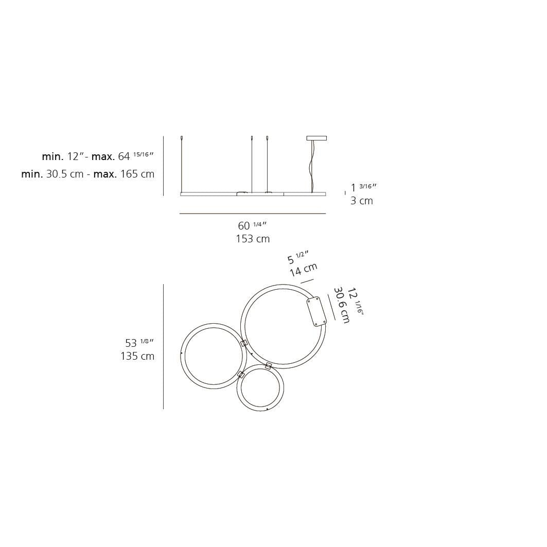 60 in. LED Chandelier - Maia Luxe for dining room view 2