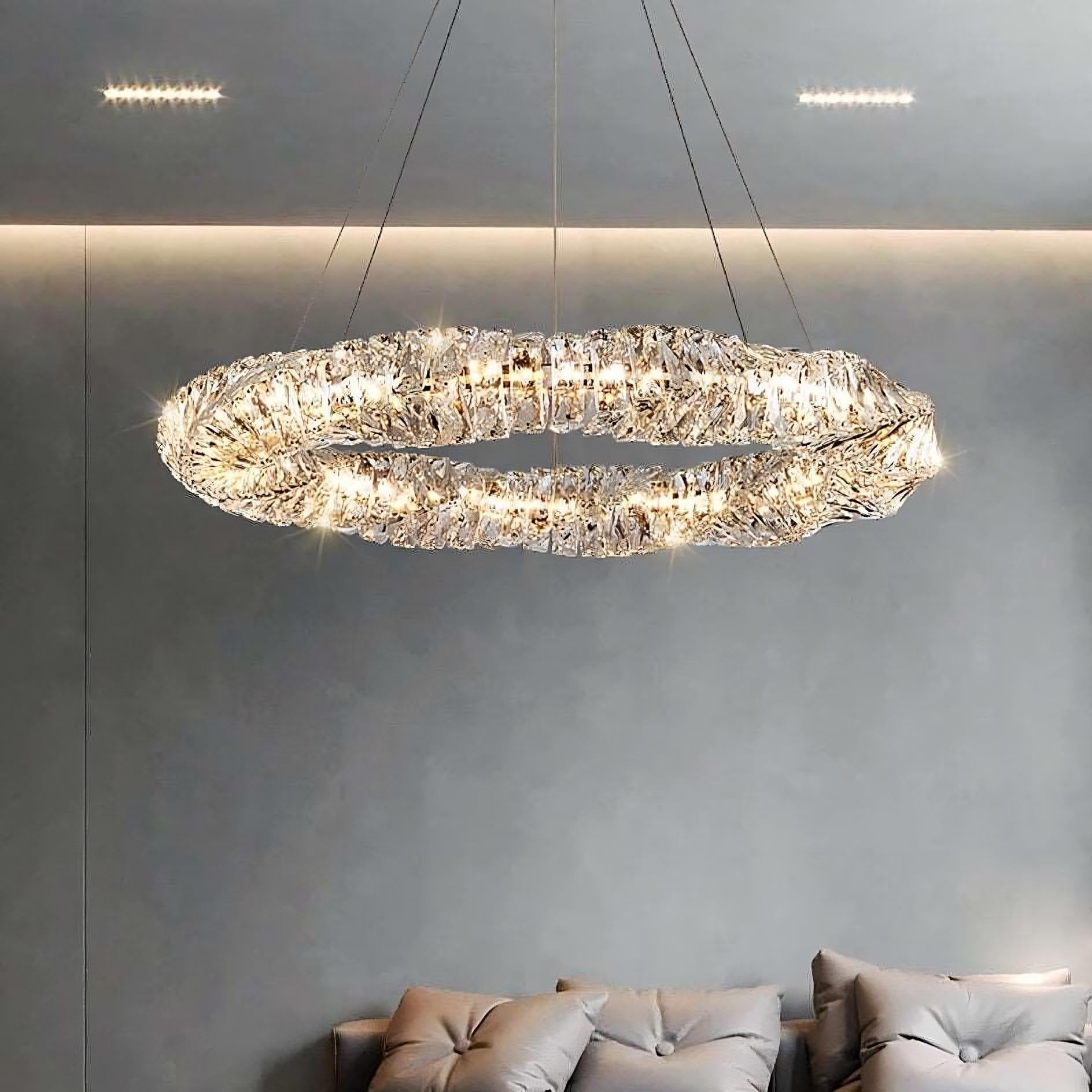 Clear Crystal Round chandelier - Kestrel Lane for dining room view 2