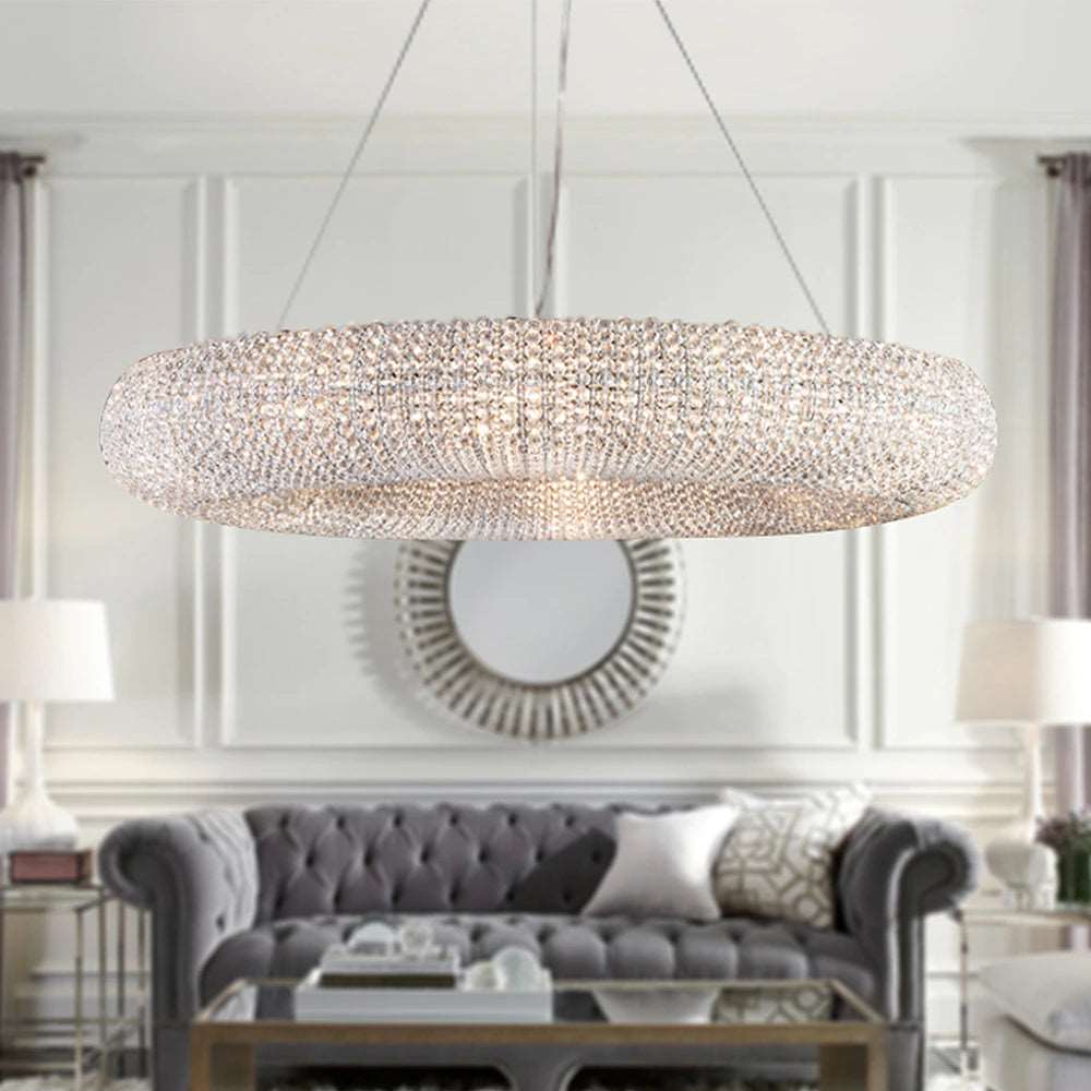 Clear Crystal Linear chandelier - Rhea House for dining room view 4