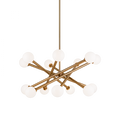 Matchstix Chandelier, 14-Light, Brass, Aged Gold Brass, 34.75"W (C64614AGCL 305XRXY)