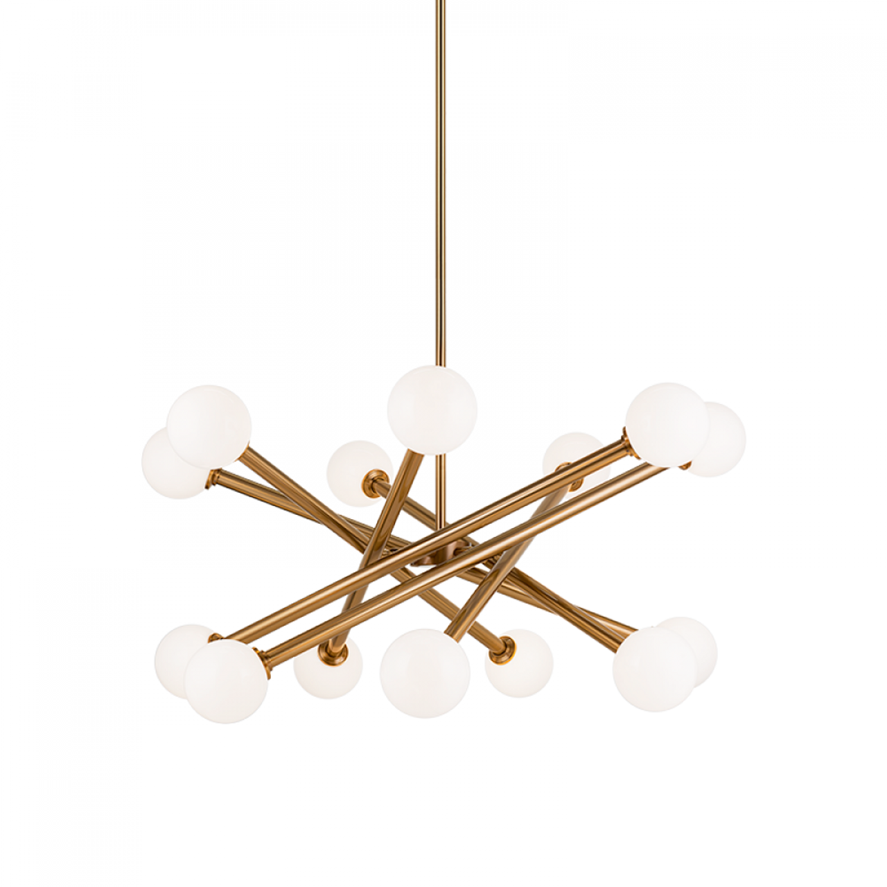 Matchstix Chandelier, 14-Light, Brass, Aged Gold Brass, 34.75"W (C64614AGCL 305XRXY)