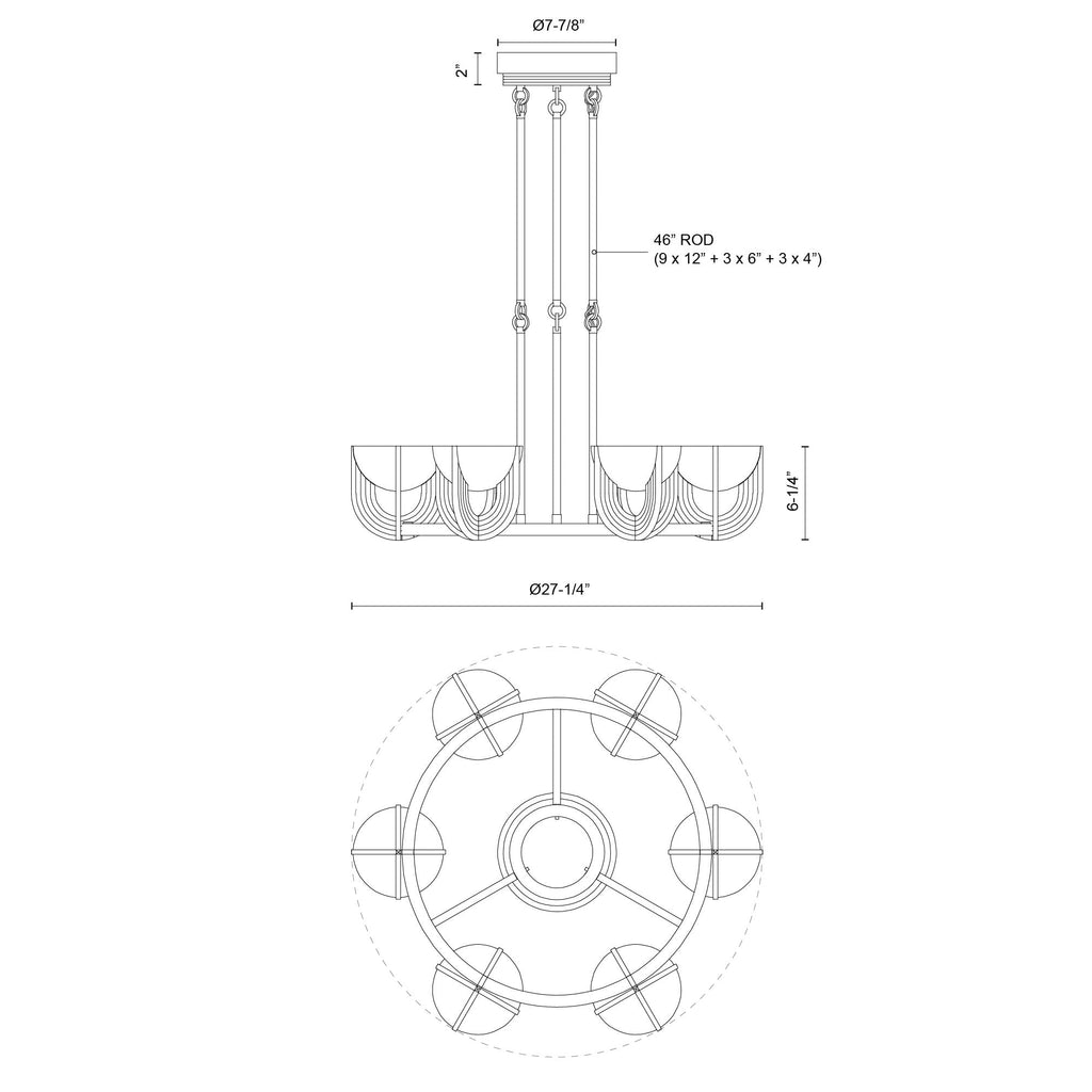 Bronze Alabaster chandelier - Aria Court for dining room view 8