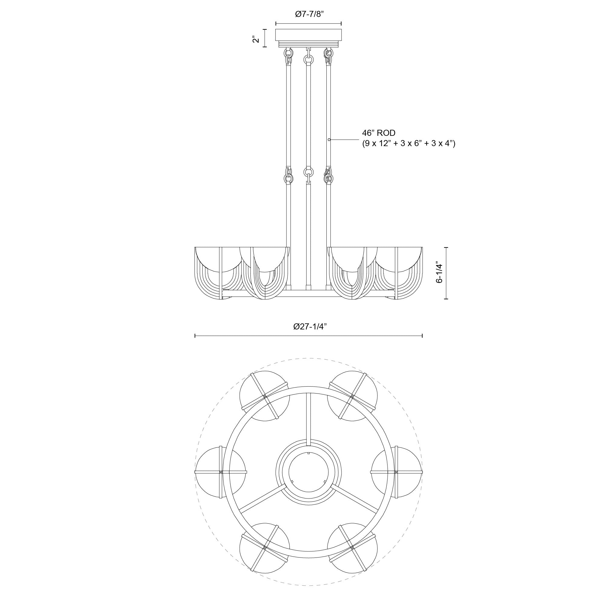 Bronze Alabaster chandelier - Aria Court for dining room view 8