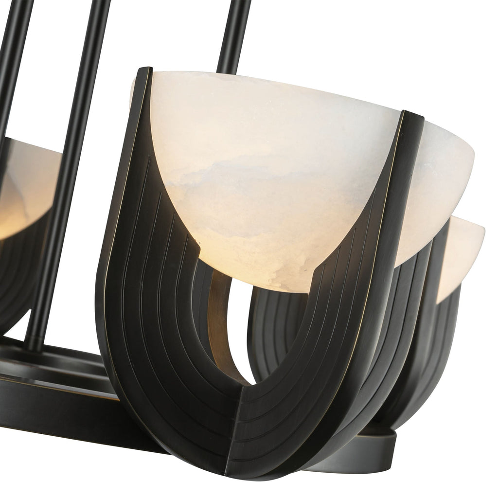 Bronze Alabaster chandelier - Viana Court for dining room view 5