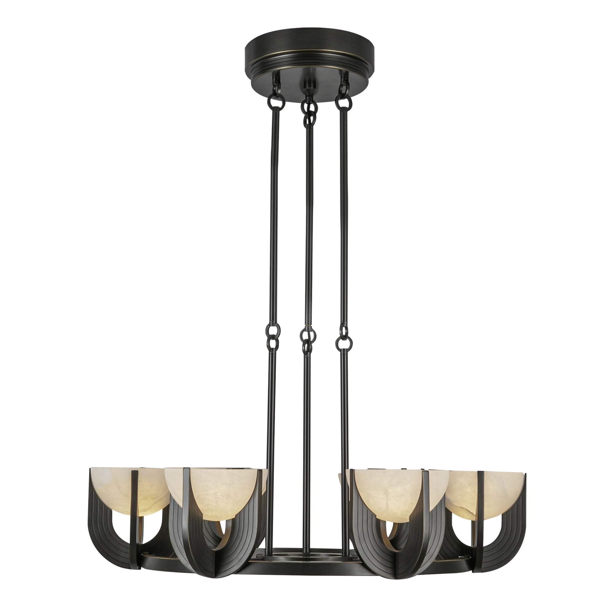 Bronze Alabaster chandelier - Aria Court for dining room view 5