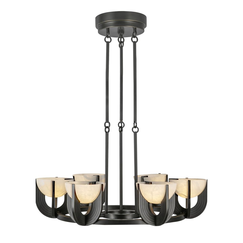 Bronze Alabaster chandelier - Aria Court for dining room view 4