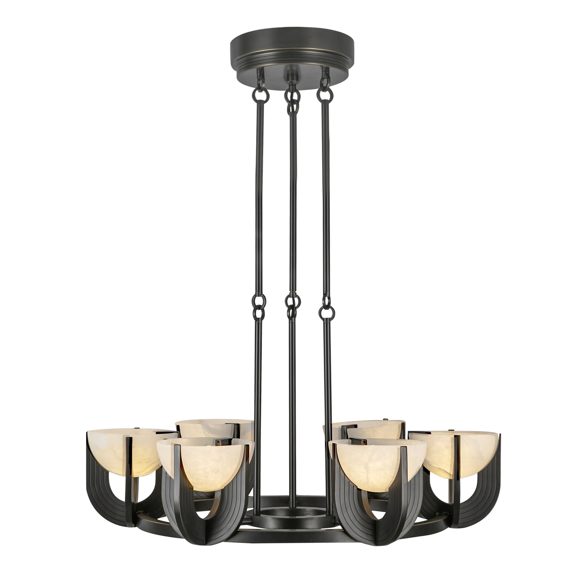 Bronze Alabaster chandelier - Aria Court for dining room view 4