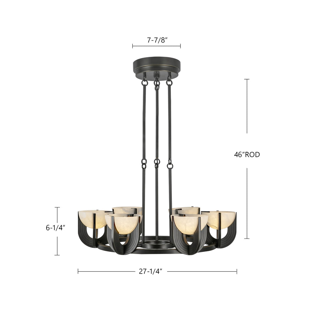 Bronze Alabaster chandelier - Aria Court for dining room view 9