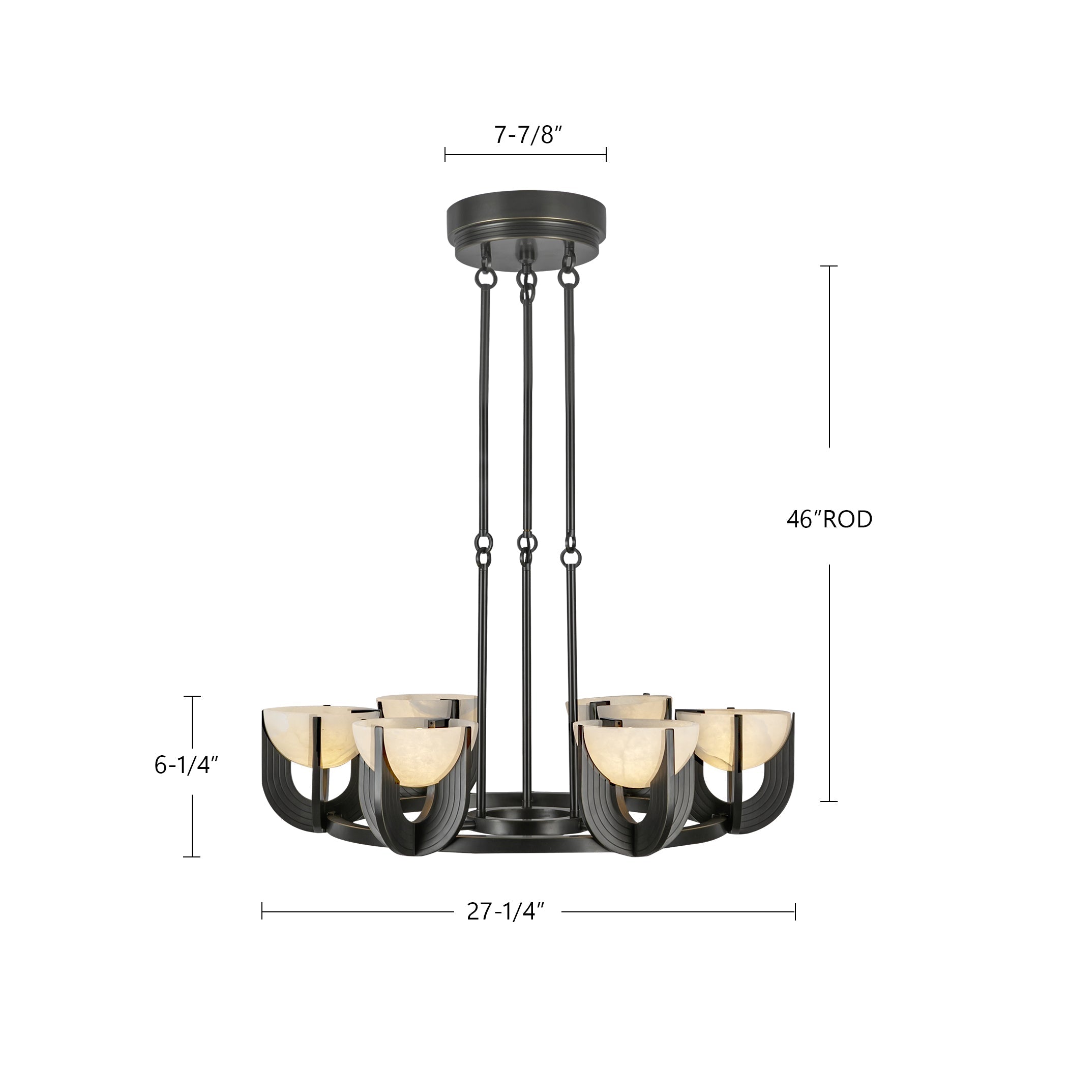 Bronze Alabaster chandelier - Aria Court for dining room view 9