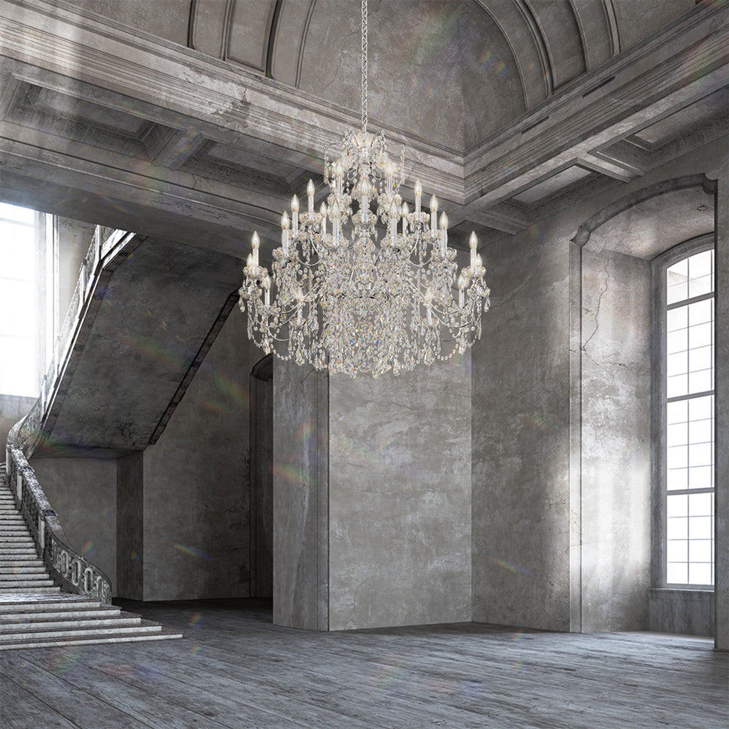 Clear Crystal Candle chandelier - Selene Field for dining room view 2