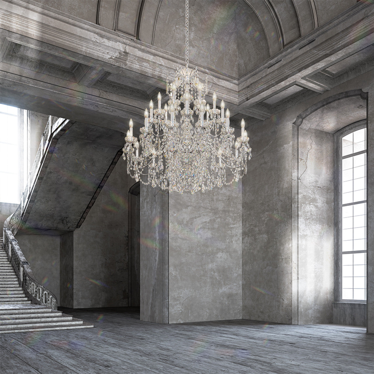 Clear Crystal Candle chandelier - Selene Field for dining room view 2