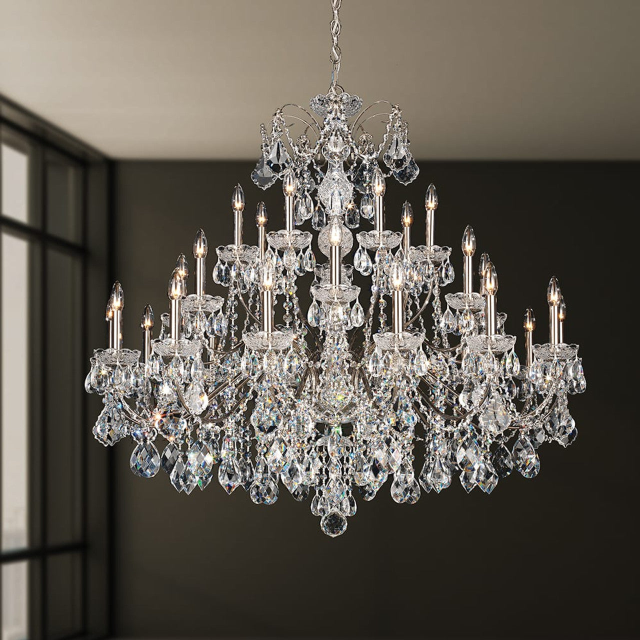 Clear Crystal Candle chandelier - Selene Field for dining room view 9