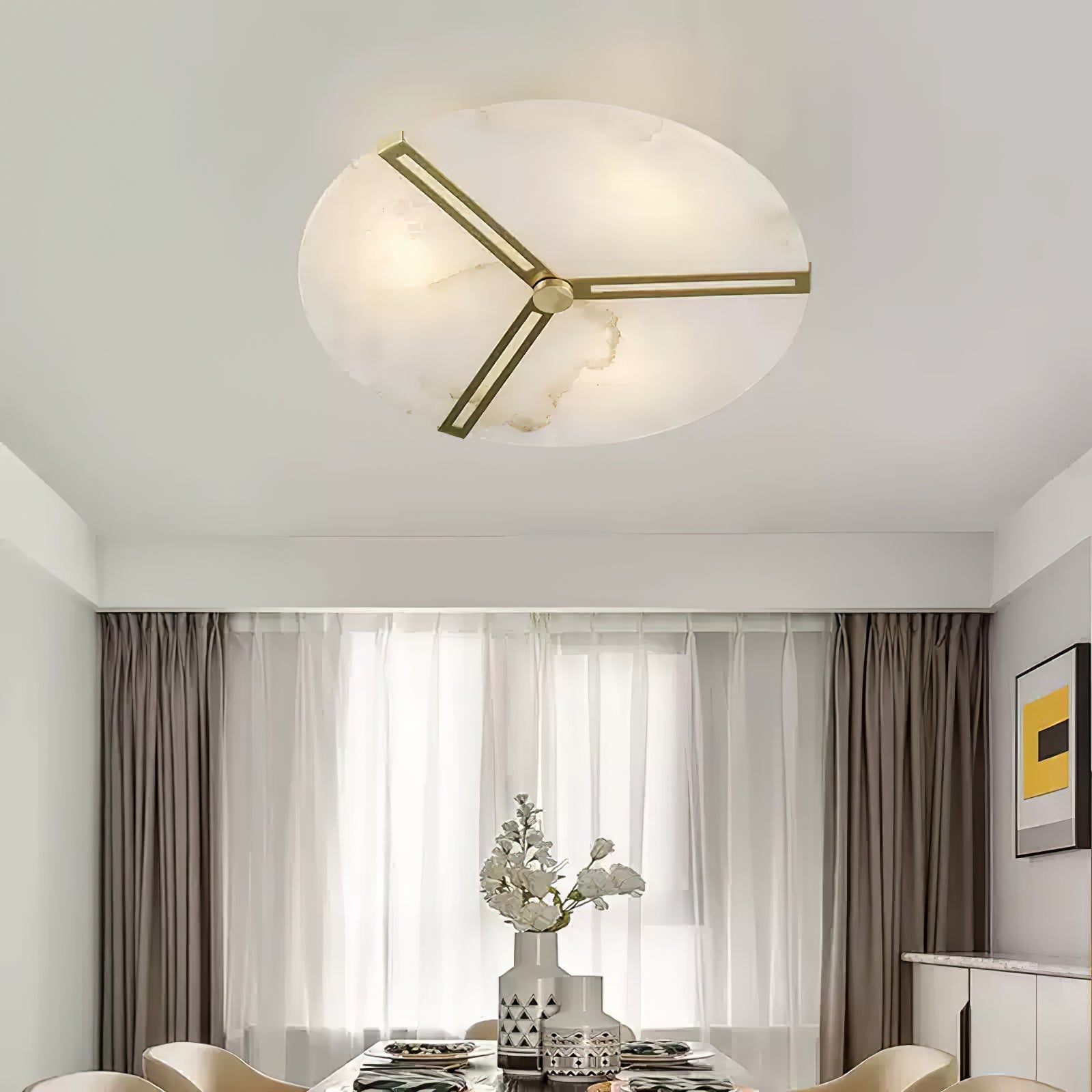 Clocks Alabaster Ceiling Light