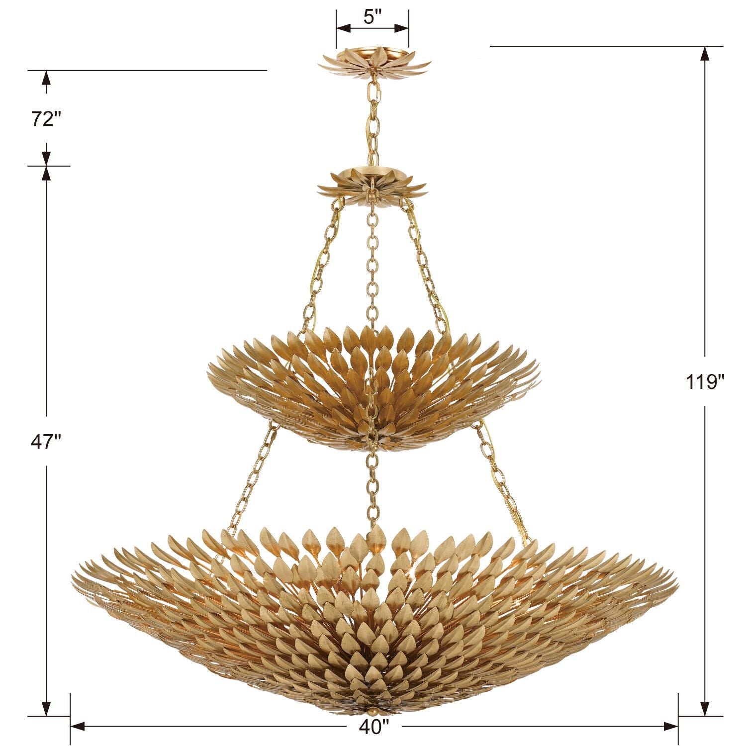 18-Light 40 in. Chandelier - Vale Arc for dining room view 5